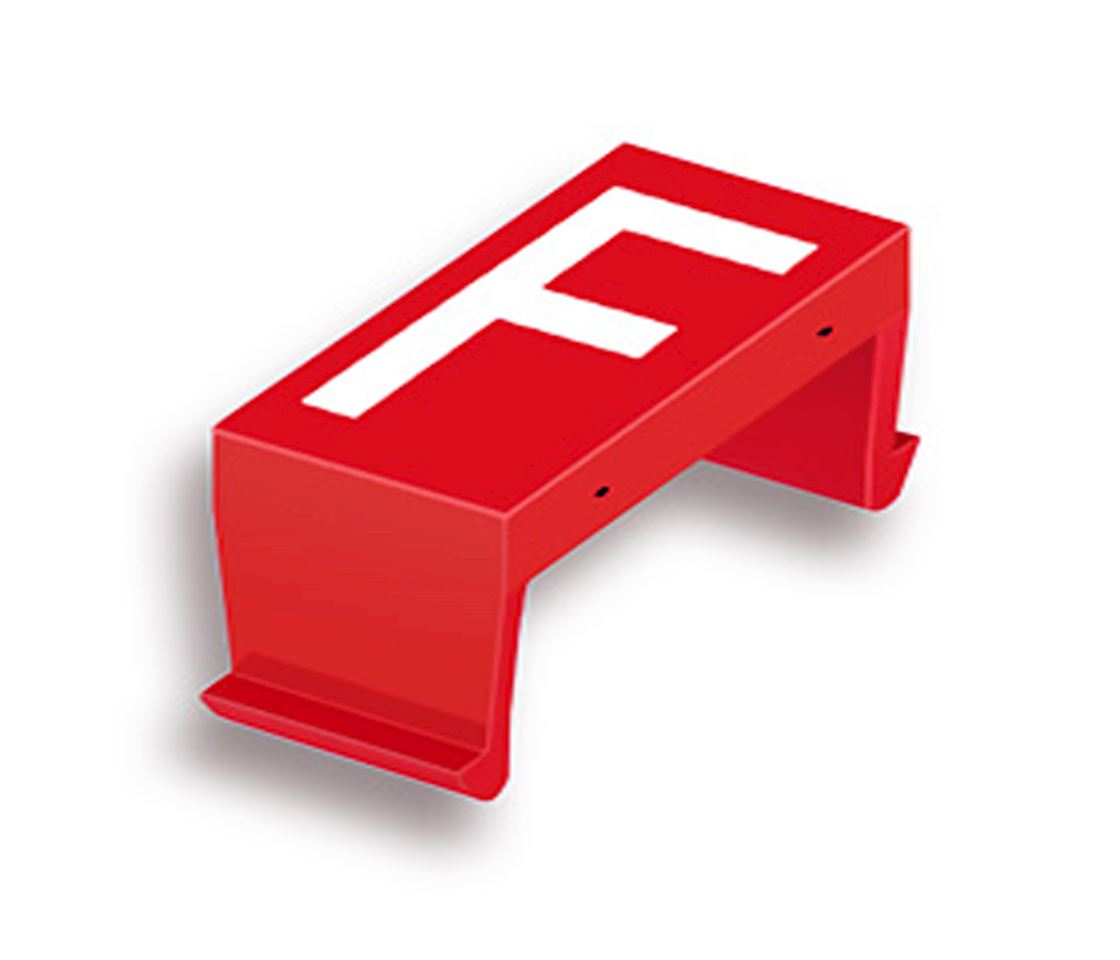 FP bloc lettr. F 10mm rouge