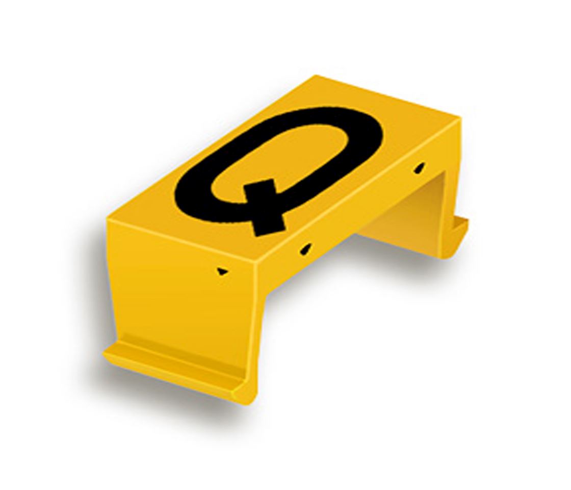 FP bloc lettr. Q 25mm jaune