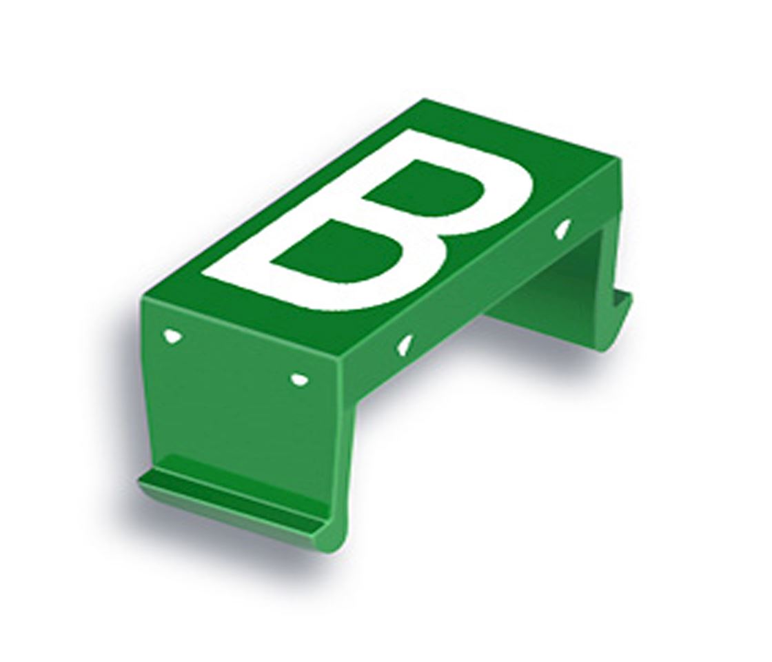 FP letter field B 10mm green