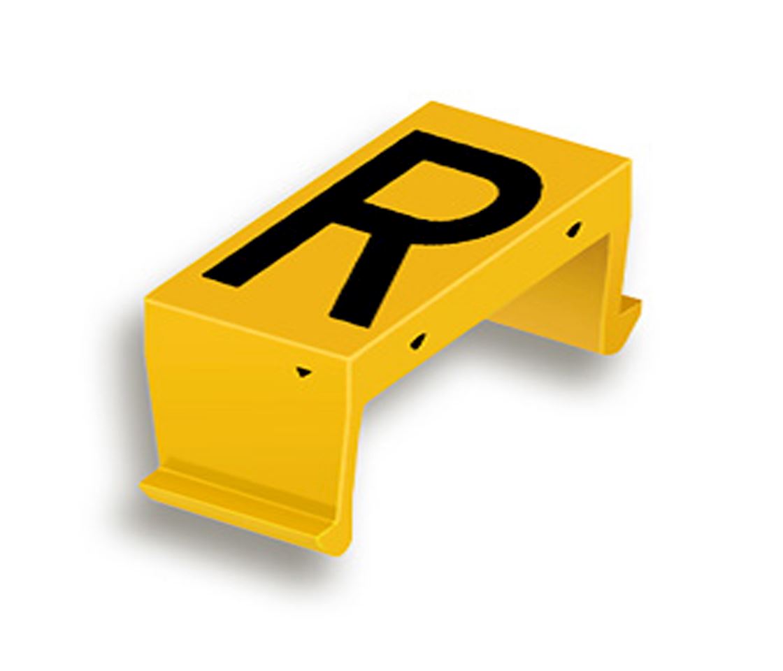 FP letter field R 25mm yl