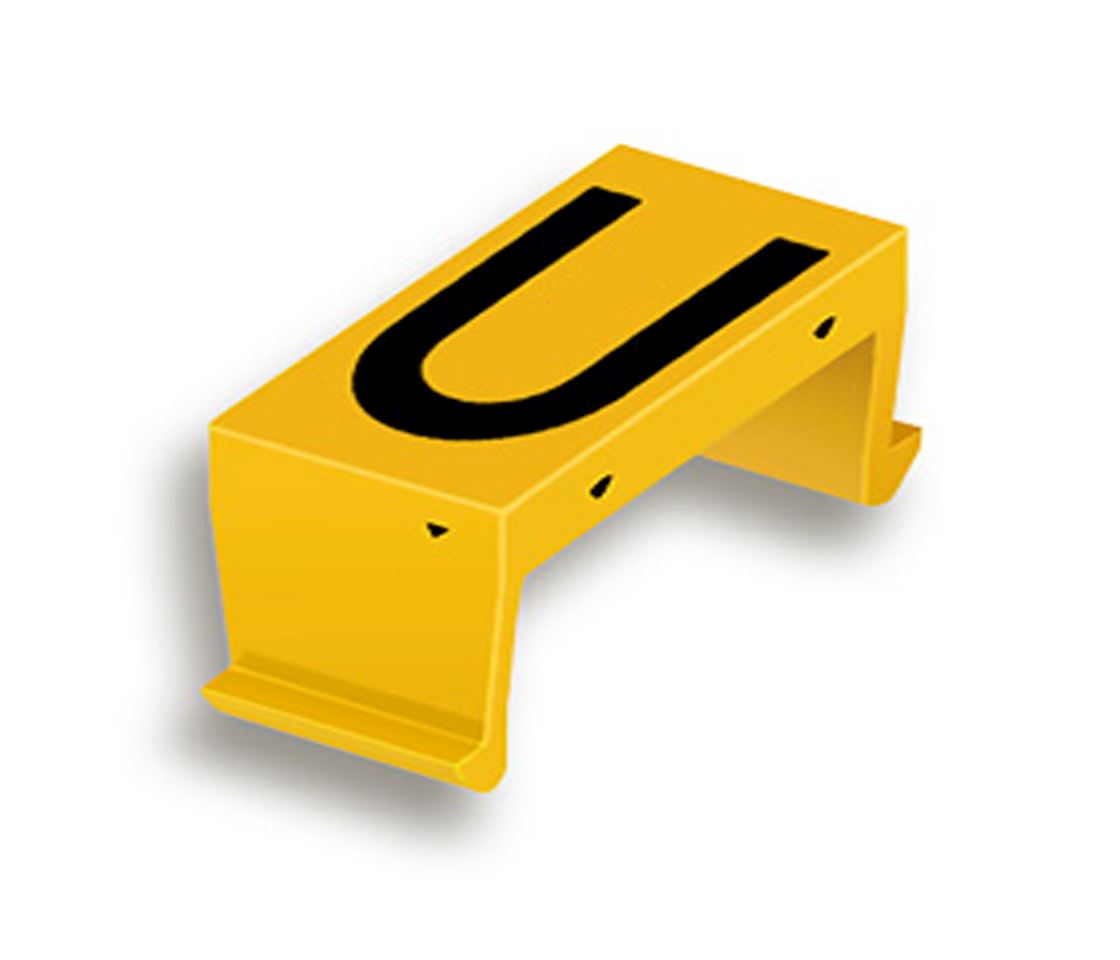 FP bloc lettr. U 40mm jaune