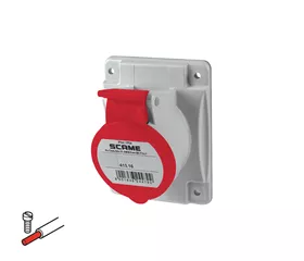CEE Anbau-Steckdose gerade mit Schraubanschluss, 16 A, IP44|54
