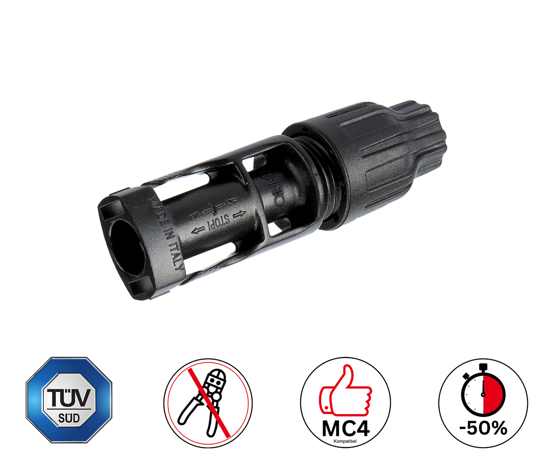 Solar plug MC4, crimpless
