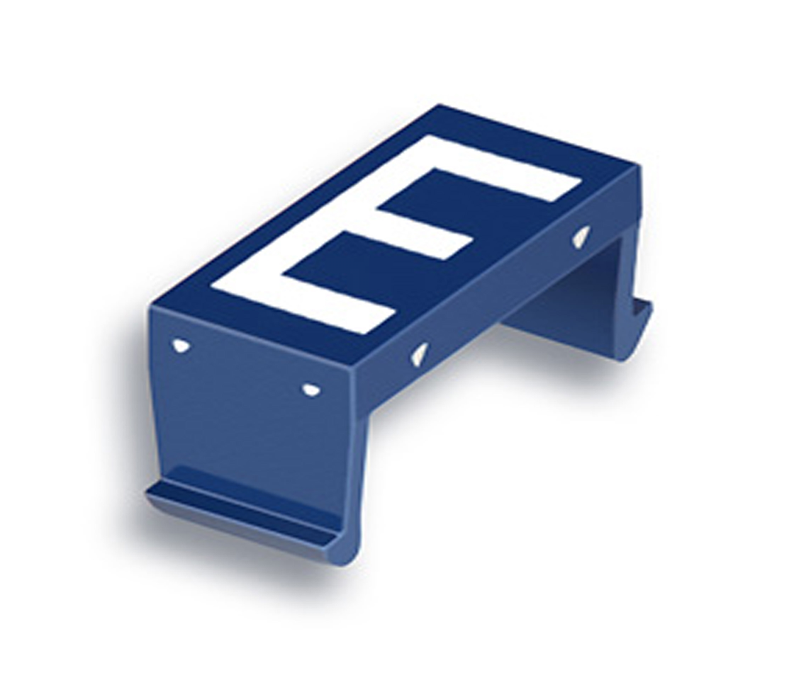 FP letter field E 25mm blue