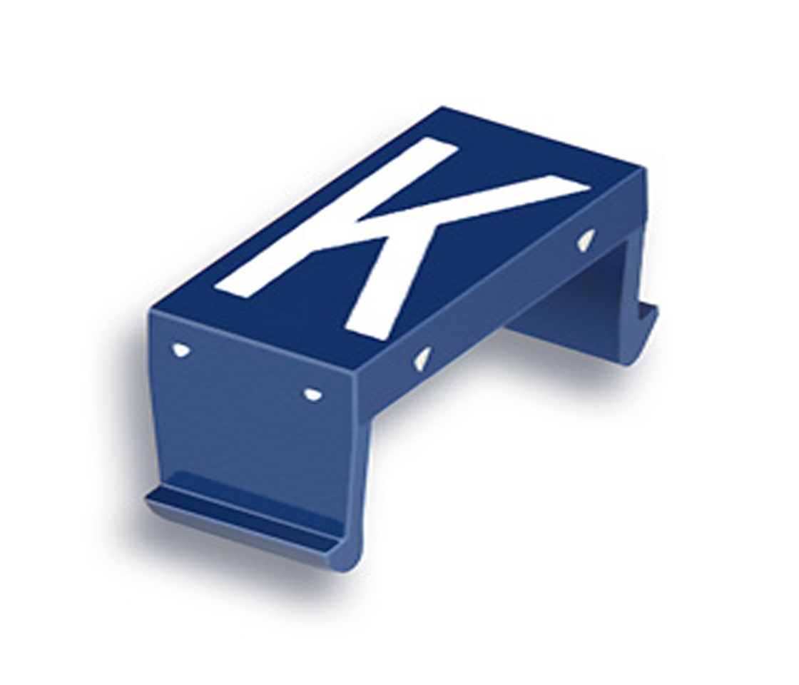 FP letter field K 25mm blue