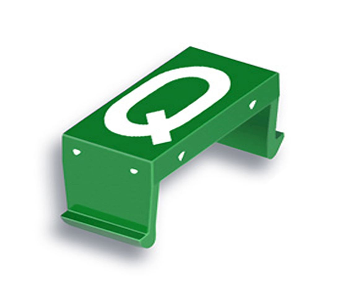 FP letter field Q 25mm green