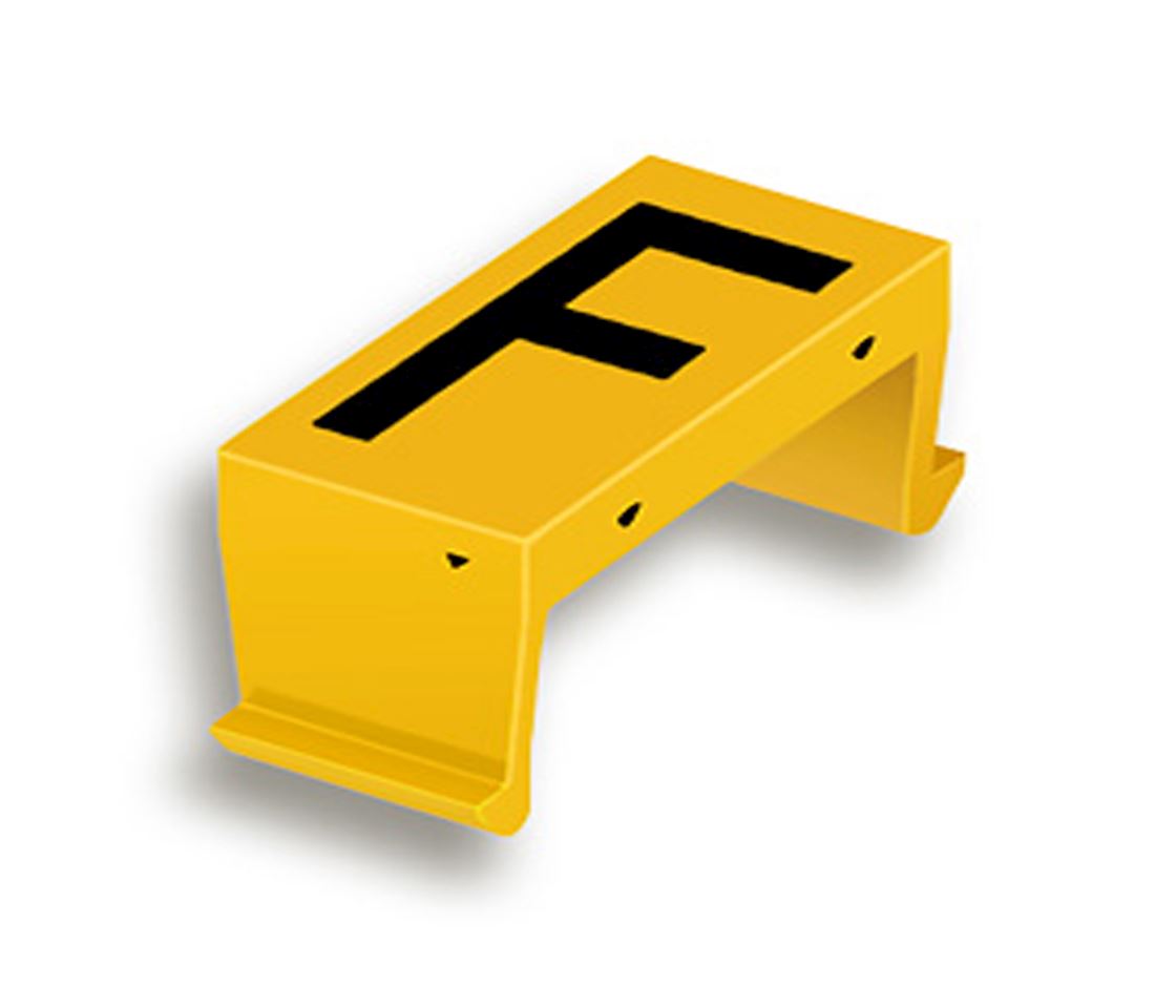 FP bloc lettr. F 40mm jaune