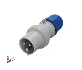 Straight CEE plug with screw terminal, 16 A, IP44|54