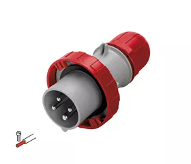 Straight CEE plug with screw terminal, 32 A, IP66|67|69