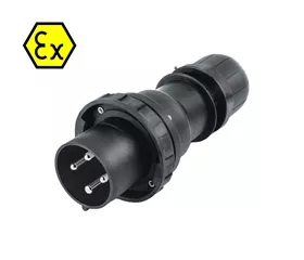 Spina CEE ATEX 125 A, IP66, diritta con morsetti a mantello