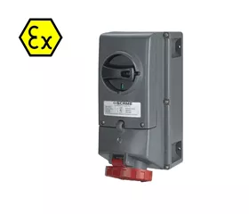 Prise CEE interverrouillée ATEX 32 A, IP66, 3P+N+T, 6 h, avec porte-fusible