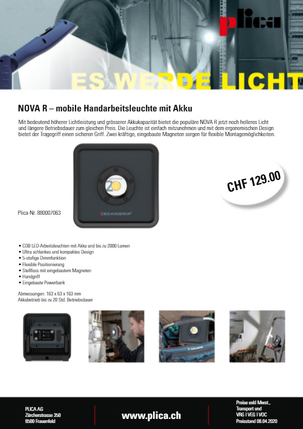 Plica Worklight NovaR Deutsch